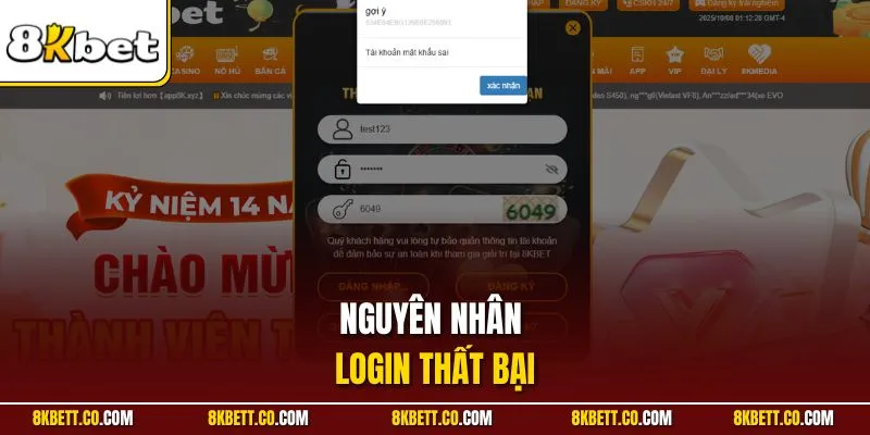 Nguyên nhân login thất bại