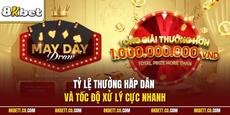 Tỷ lệ thưởng hấp dẫn và tốc độ xử lý cực nhanh